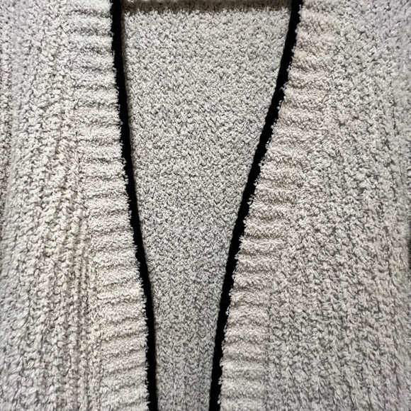 Alya Chenille Cozy Creme Open Front Long Line Cardigan - Size Small - Picture 2 of 12